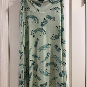 LuLaRoe Azure Skirt Fox Pattern